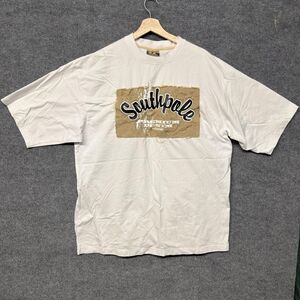 Vintage Southpole T Shirt Mens XL White Premium Denim Patch Logo Y2K Street